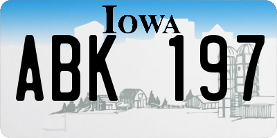 IA license plate ABK197