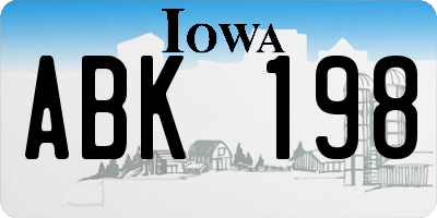 IA license plate ABK198