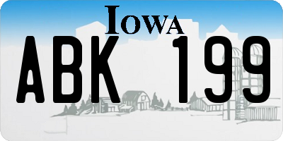 IA license plate ABK199
