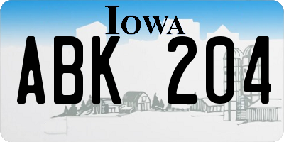 IA license plate ABK204