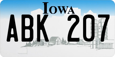 IA license plate ABK207