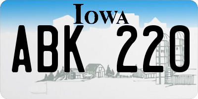 IA license plate ABK220