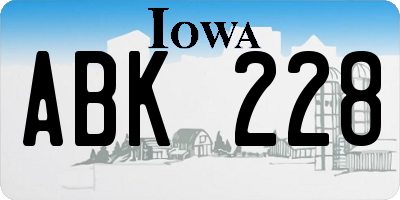IA license plate ABK228