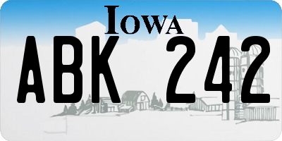 IA license plate ABK242