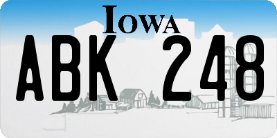 IA license plate ABK248