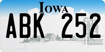IA license plate ABK252