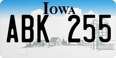 IA license plate ABK255