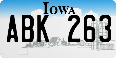 IA license plate ABK263