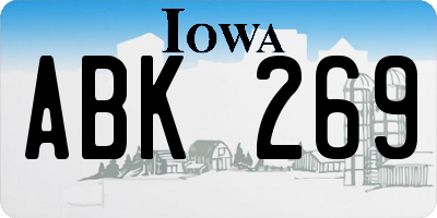 IA license plate ABK269