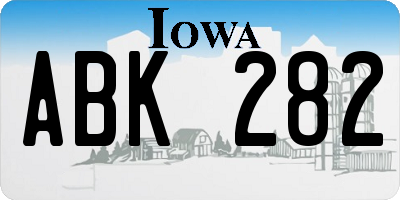 IA license plate ABK282