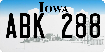 IA license plate ABK288