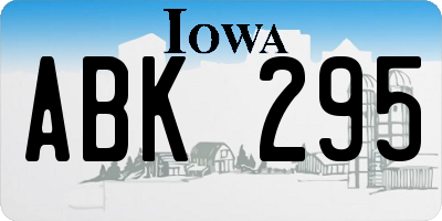 IA license plate ABK295