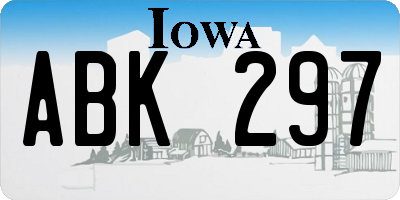 IA license plate ABK297