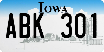 IA license plate ABK301