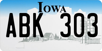 IA license plate ABK303