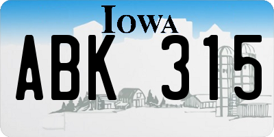 IA license plate ABK315