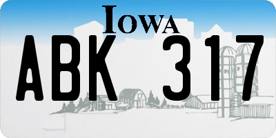 IA license plate ABK317