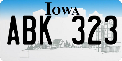 IA license plate ABK323