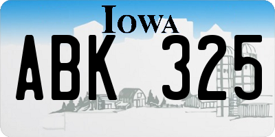 IA license plate ABK325