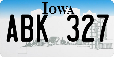 IA license plate ABK327