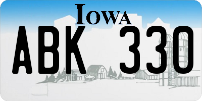 IA license plate ABK330