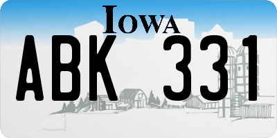 IA license plate ABK331