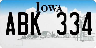 IA license plate ABK334