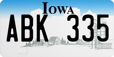IA license plate ABK335
