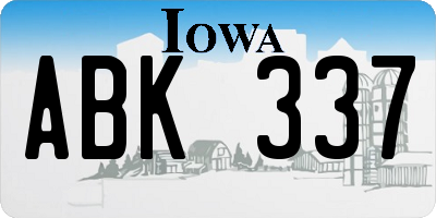 IA license plate ABK337
