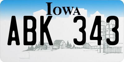 IA license plate ABK343