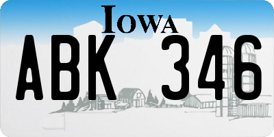 IA license plate ABK346