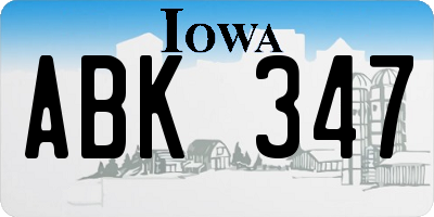 IA license plate ABK347