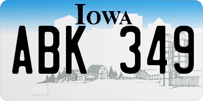 IA license plate ABK349
