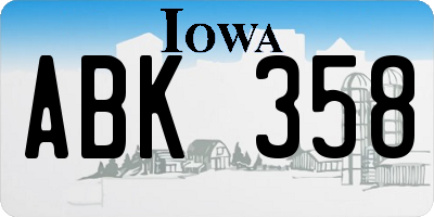 IA license plate ABK358