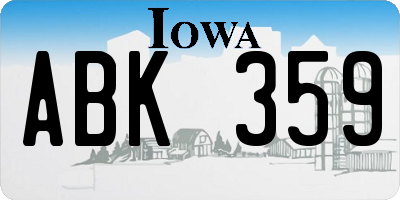 IA license plate ABK359