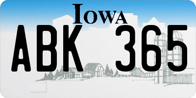 IA license plate ABK365