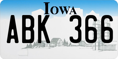 IA license plate ABK366