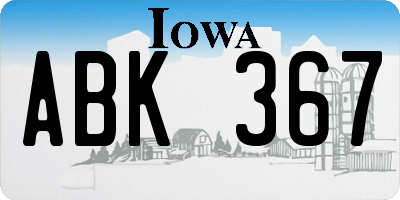 IA license plate ABK367
