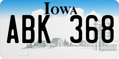 IA license plate ABK368