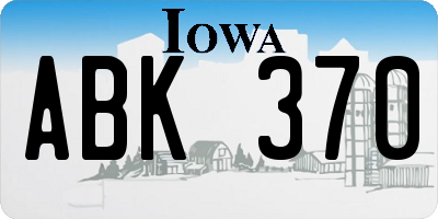 IA license plate ABK370