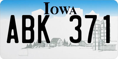 IA license plate ABK371