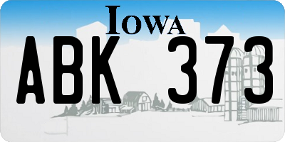 IA license plate ABK373