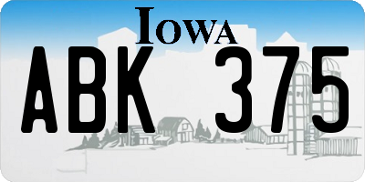 IA license plate ABK375