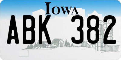 IA license plate ABK382