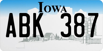 IA license plate ABK387