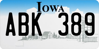 IA license plate ABK389