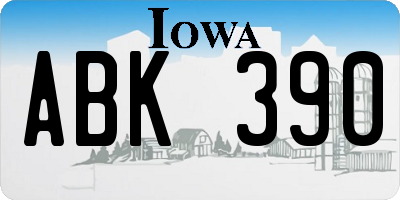 IA license plate ABK390
