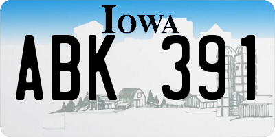 IA license plate ABK391