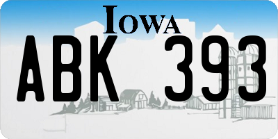 IA license plate ABK393