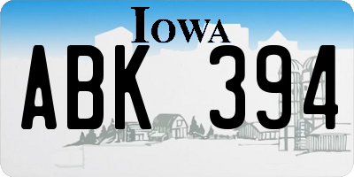 IA license plate ABK394